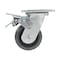 Vestil Rubber Swivel With Total Brake Caster 4 In. Diameter x 2 In. Width 551 lb Dark Gray/Gold CST-KSM-4X2MR-SWTB - alternate 4